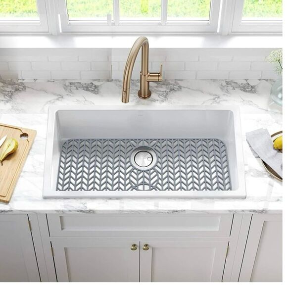 AWOKE Sink Protectors for Kitchen Sink Gray 29"x 15.35" Sink Mat - Picture 1 of 5